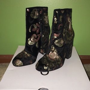Aldo Velvet/Sequins Boots